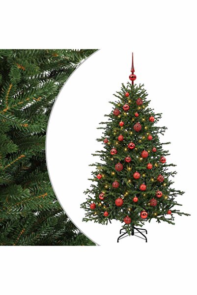 vidaxl Brad de Crăciun artificial cu glob 120 cm 150 LED-uri Alb cald