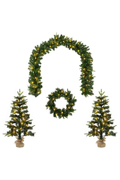 vidaxl Brad de Crăciun mini 90 cm 175 LED-uri Alb cald PVC și PE Verde