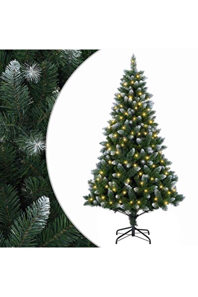 vidaxl Brad de Crăciun artificial 120 cm 150 LED-uri Alb cald