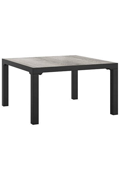 vidaxl Măsuță de cafea de grădină, gri, 55x55x31 cm, DPC și oțel