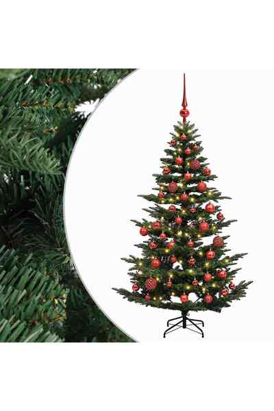 vidaxl Brad de Crăciun artificial cu glob 120 cm 150 LED-uri Alb cald