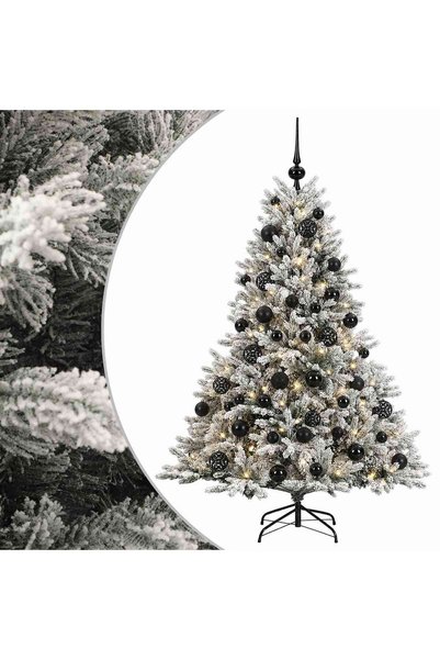vidaxl Brad de Crăciun artificial cu glob 120 cm 150 LED-uri Alb cald