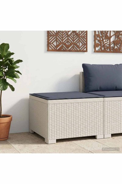 vidaxl Canapea de Grădină cu 1 Loc cu Pernă Aspect Rattan PP Alb