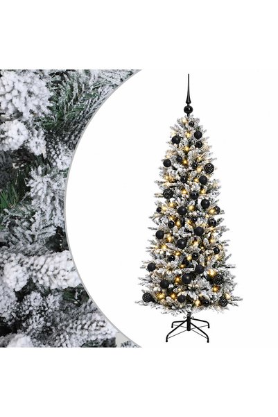 vidaxl Brad de Crăciun artificial cu glob 120 cm 150 LED-uri Alb cald