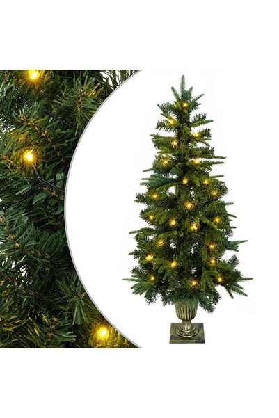 vidaxl Brad de Crăciun mini 120 cm 100 LED-uri Alb cald PVC și PE