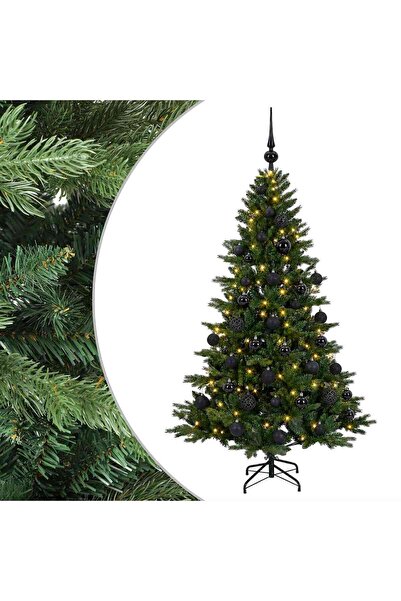 vidaxl Brad de Crăciun artificial cu glob 120 cm 150 LED-uri Alb cald