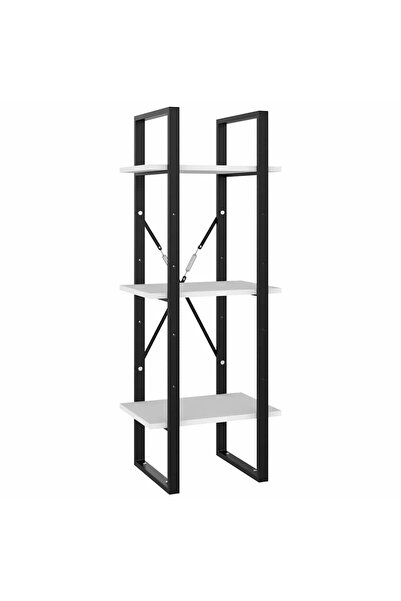 vidaxl Bibliotecă cu 3 rafturi, alb, 40x30x105 cm, PAL