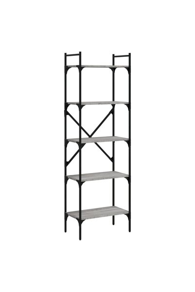 vidaxl Bibliotecă cu 5 niveluri gri sonoma 56x31,5x174cm lemn compozit
