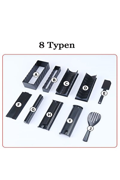 Noonedibs Set sushi negru fără cuțit cu ustensile de bucătărie Set sushi