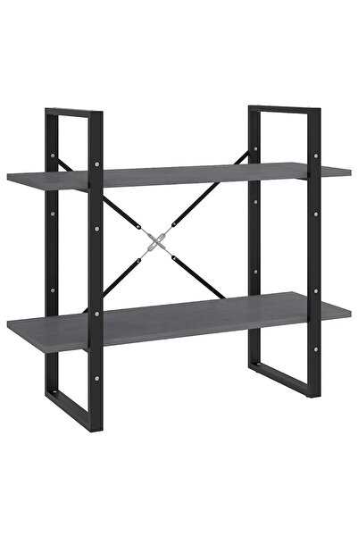 vidaxl Bibliotecă cu 2 rafturi, gri, 80x30x70 cm, lemn masiv de pin