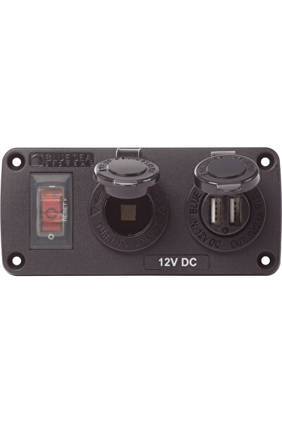 Blue Sea Systems 2'li Panel USB + Çakmaklık 4363