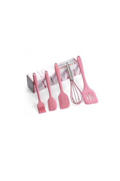 OEM Set de 5 ustensile de bucătărie din silicon roz
