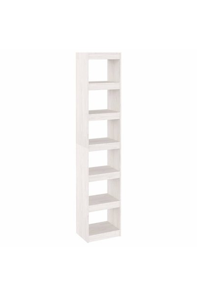 vidaxl Bibliotecă/Separator cameră, alb, 40x30x199 cm, lemn masiv pin