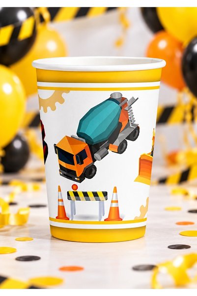 Işıltı Balon Dükkanı Birthday Party Decoration Construction Themed Happy Birthday Single Decoration