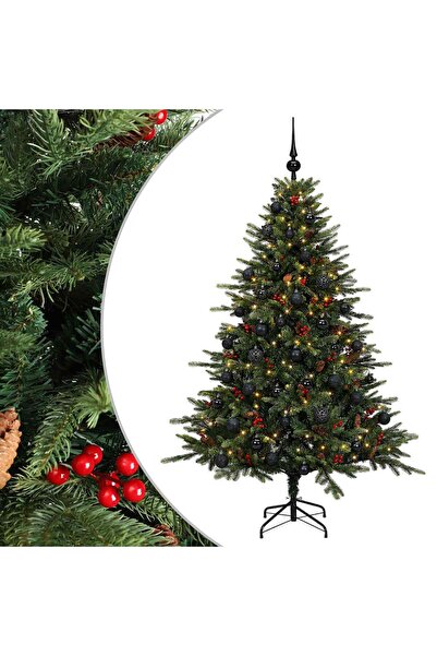 vidaxl Brad de Crăciun artificial cu glob 120 cm 150 LED-uri Alb cald
