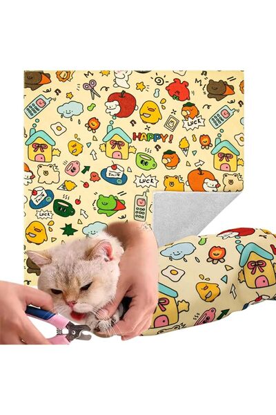 KASTWAVE Cat Wrap for Cutting Nails, Cat Restraint Wrap for Nail Clipping and...