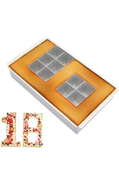 Noonedibs Numere de copt mari, matrițe aluminiu, formă tort cu numere/litere,...