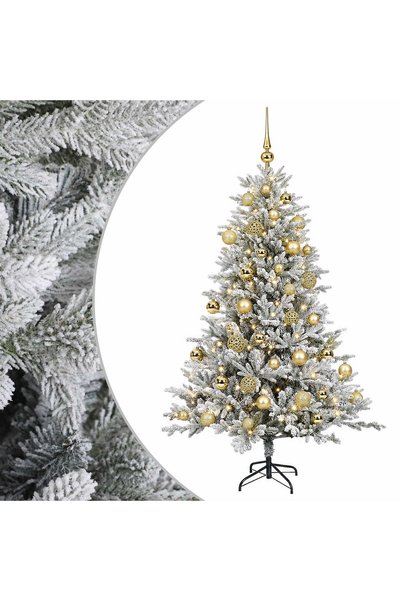 vidaxl Brad de Crăciun artificial cu glob 120 cm 150 LED-uri Alb cald