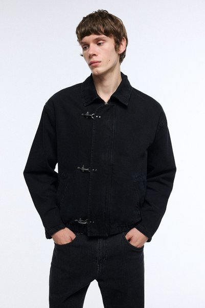 DeFacto Relaxed Fit Metal Hook Detailed Cotton Jean Jacket I5787Ax26Au