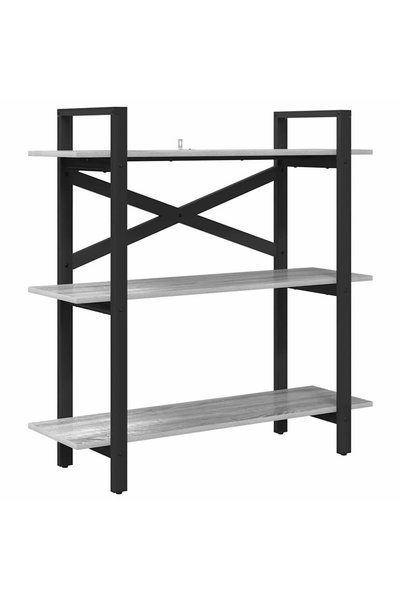 vidaxl Raft pentru cărți Sonoma gri 100 x 33,5 x 102 cm Lemn prelucrat