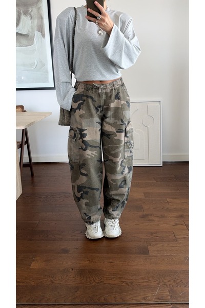 sinem kıvanç Beli İpli Kamuflaj Jean - Kadın Desenli Denim Kot Pantolon