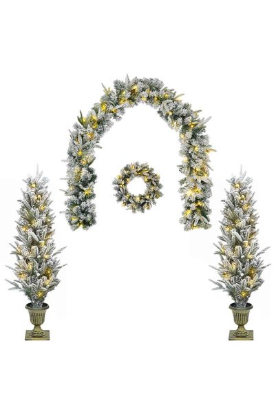 vidaxl Brad de Crăciun mini 120 cm 275 LED-uri Alb cald PVC și PE