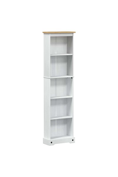 vidaxl Bibliotecă 46 x 20 x 170 cm Lemn de pin masiv Alb