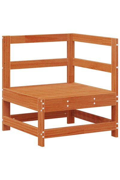vidaxl Sofa de colț pentru grădină Lemn masiv de pin Maro Ceară