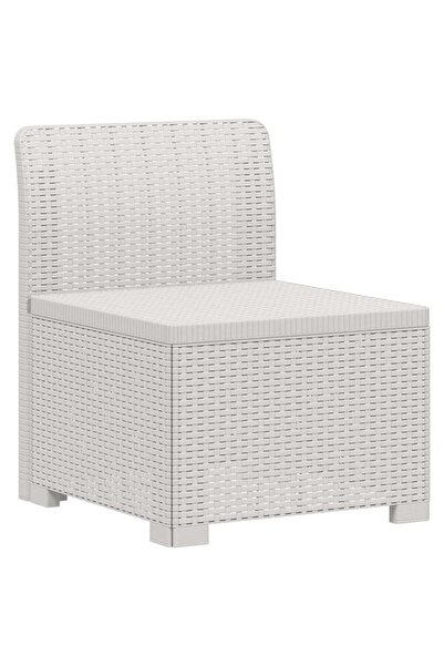 vidaxl Canapea de Grădină cu 1 Loc Aspect Rattan PP Alb