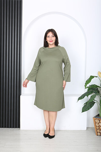 XL Modam Φόρεμα plus size - Χακί - Medium