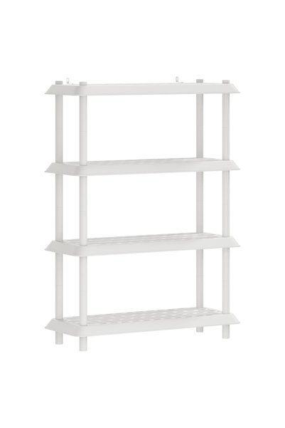 vidaxl Unitate de rafturi 4 niveluri 100 x 40 x 136,5 cm PP Alb