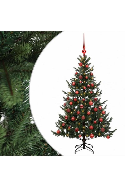 vidaxl Brad de Crăciun artificial cu glob 120 cm 150 LED-uri Alb cald