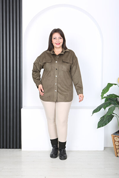 XL Modam Women's Plus Size Suede Shirt