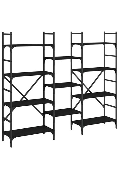 vidaxl Bibliotecă, negru, 160x28,5x136,5 cm, lemn prelucrat