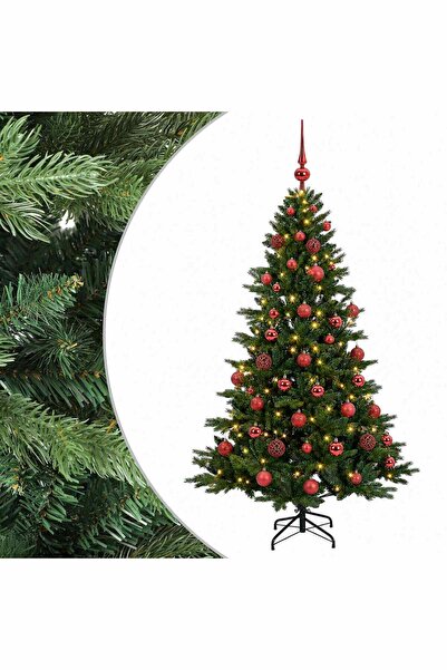 vidaxl Brad de Crăciun artificial cu glob 120 cm 150 LED-uri Alb cald