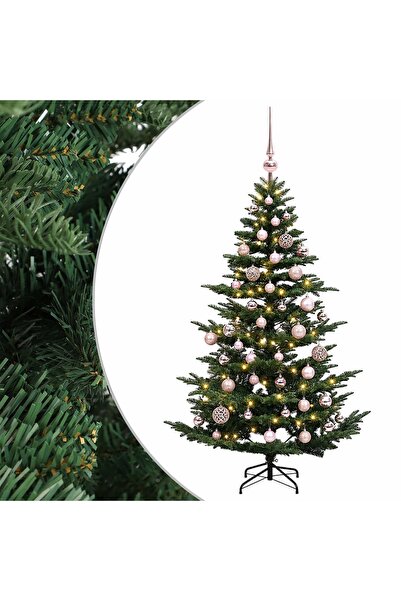 vidaxl Brad de Crăciun artificial cu glob 120 cm 150 LED-uri Alb cald