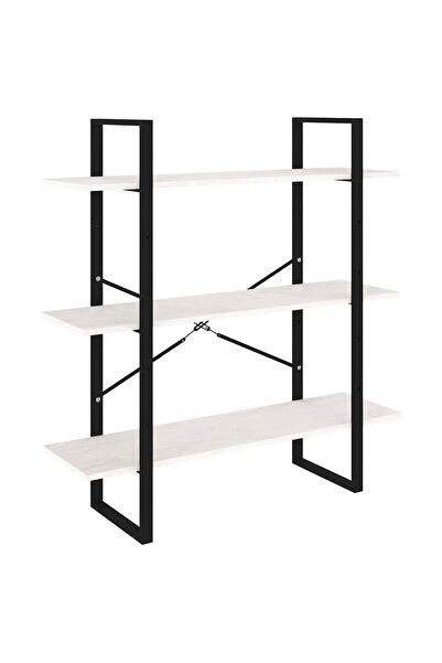 vidaxl Bibliotecă cu 3 rafturi, alb, 100x30x105 cm, lemn masiv de pin