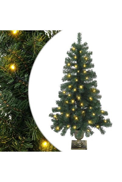vidaxl Brad de Crăciun mini 120 cm 100 LED-uri Alb cald PVC Verde