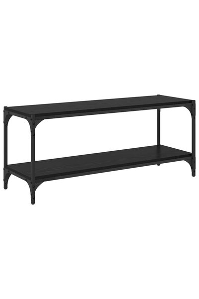 vidaxl Cabinet TV Stejar Negru 100x33x41cm Lemn Ingineresc și Fier