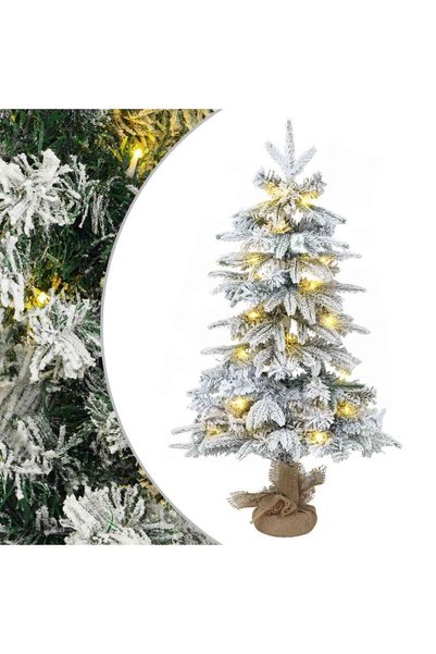 vidaxl Brad de Crăciun mini 90 cm 50 LED-uri Alb cald PVC și PE