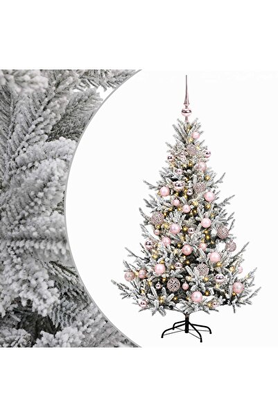 vidaxl Brad de Crăciun artificial cu glob 120 cm 150 LED-uri Alb cald