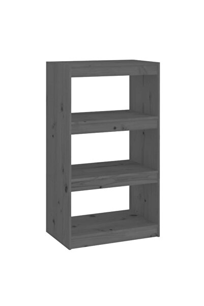 vidaxl Bibliotecă/Separator cameră gri 60x30x103,5 cm, lemn masiv pin