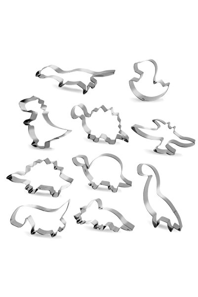Noonedibs Forme biscuiți dinozauri, set 10, copt formă dinozaur, șabloane aso...