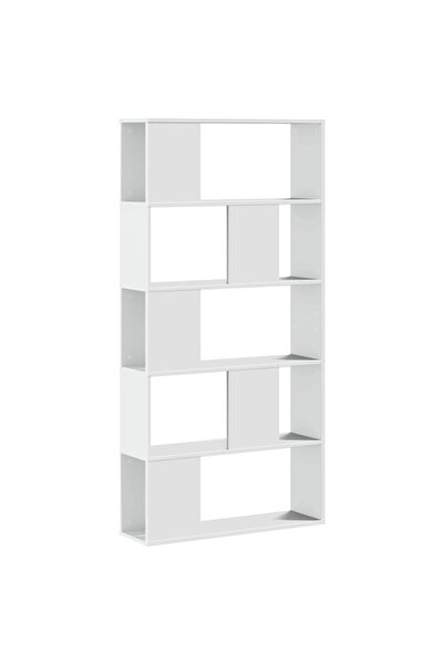 vidaxl Bibliotecă cu 5 niveluri, alb 80,5x23,5x162,5 cm lemn prelucrat