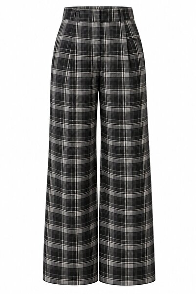 Laluvia Anthracite Plaid Patterned Trousers - 2Y5004