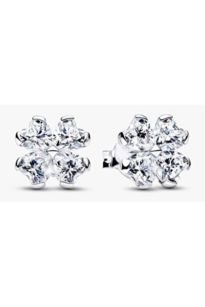 Pandora Cercei de damă cu trifoi cu patru foi și zirconiu cubic - Argint 925