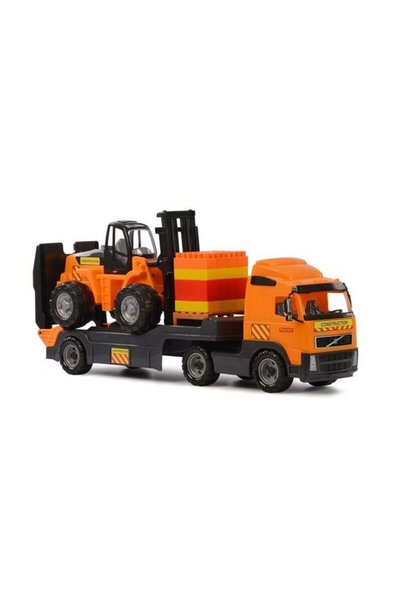 Polesie Φορτηγό - Volvo PowerTruck, με περονοφόρο ανυψωτικό και παλέτα κύβων,...