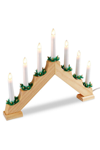 Vilde Sfeșnic de Advent din lemn pentru 7 lumânări 41.5x29 cm