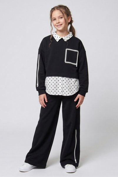 DMB KİDS Girl's Shirt with Collar 3-Piece Set Dmb-9995