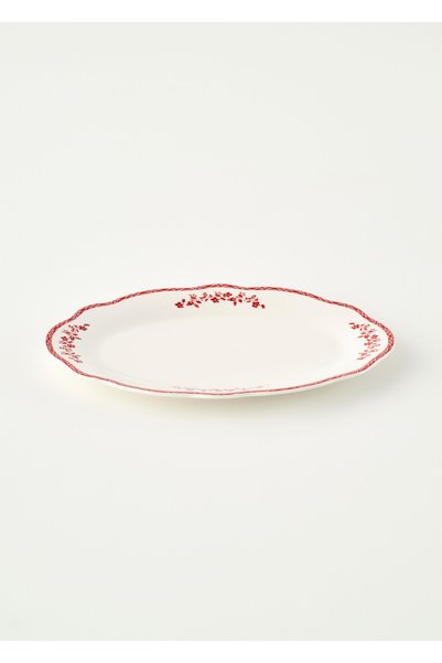 Bella Maison Catherine New Bone Porselen Sunum Tabağı Kırmızı (30,5 cm)